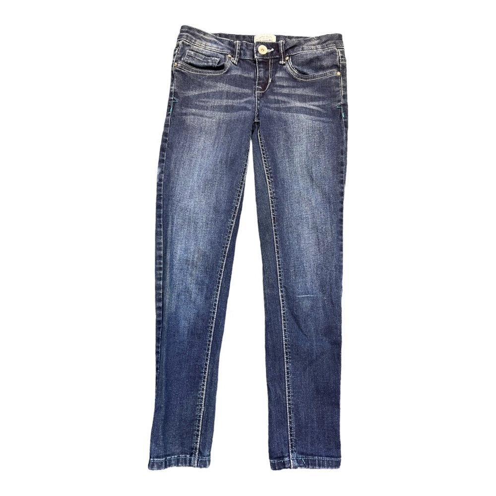 Aeropostale jegging jeans juniors size 1/2 strechy lola cropped blue